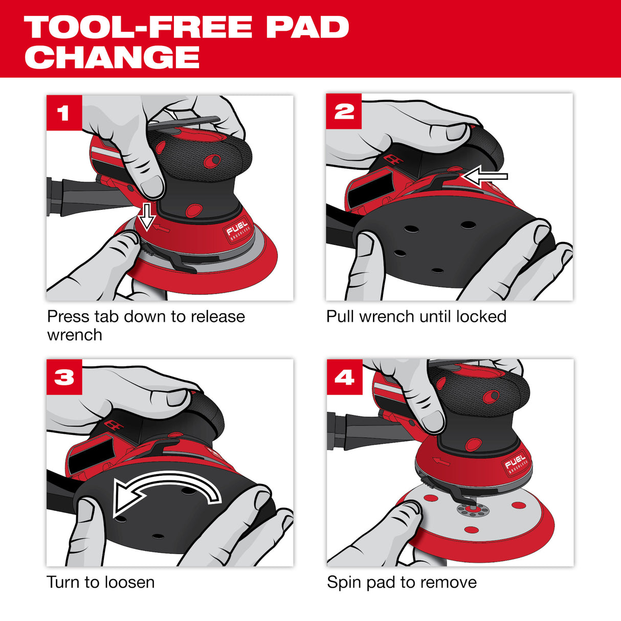 Milwaukee 2584-20 M12™ FUEL™ 6" Random Orbital Sander (3/32")