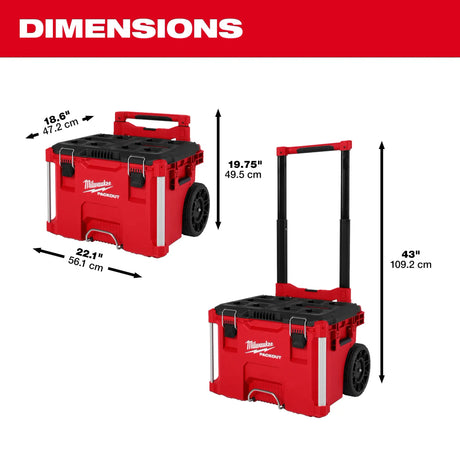 Milwaukee 48-22-8427 PACKOUT™ Rolling Tool Box With Fully Collapsible Handle