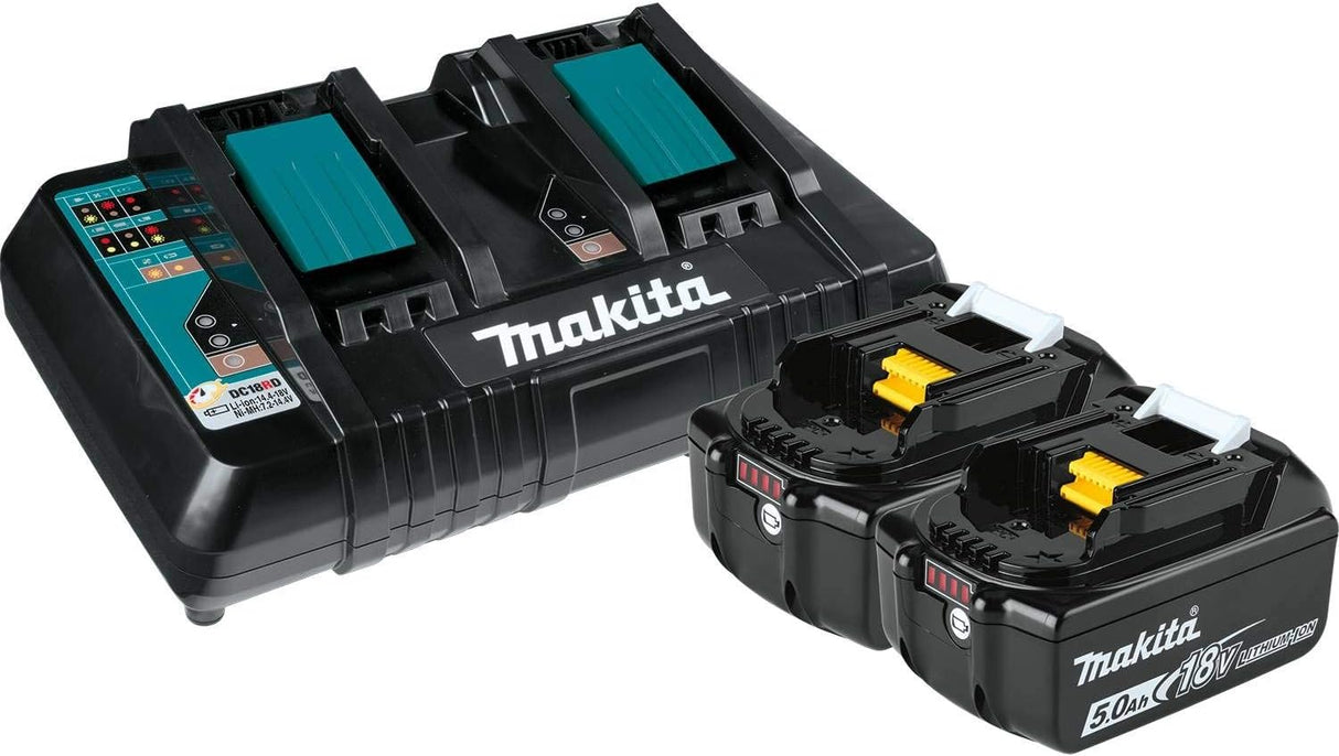 Makita Y-00359 18V 2 x 5.0Ah Li-Ion Battery & Dual-Port Charger Kit