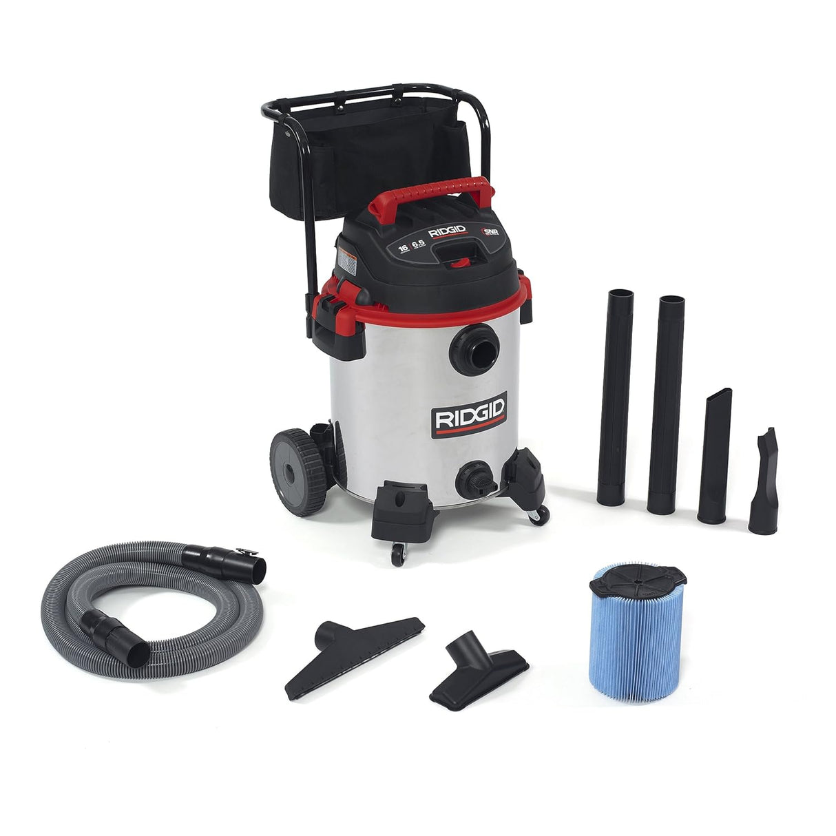 Ridgid 1610RV 16 Gallon Stainless Steel Wet/Dry Vac with Cart