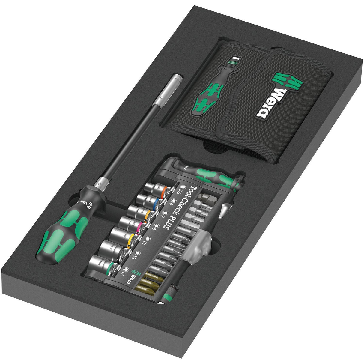 WERA 9750 Foam insert Kraftform Kompakt and Tool-Check PLUS set 1, 57 pieces