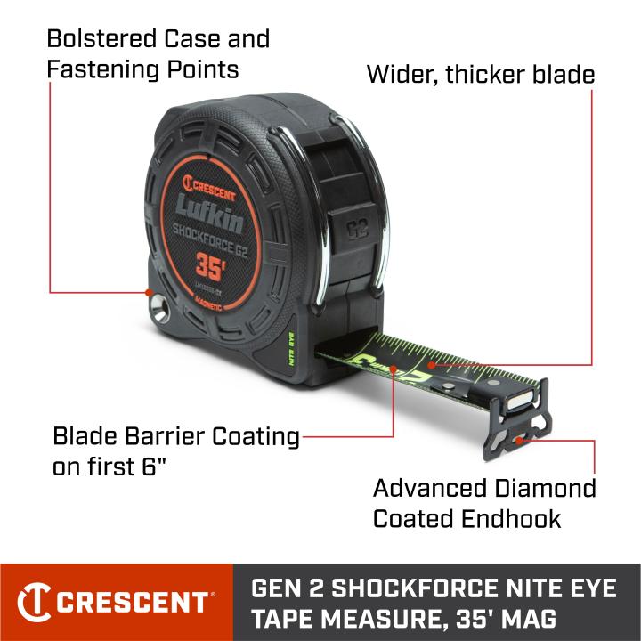 Crescent LM1235B-02 1-1/4" x 35' Shockforce Nite Eye™ G2 Magnetic Tape Measure