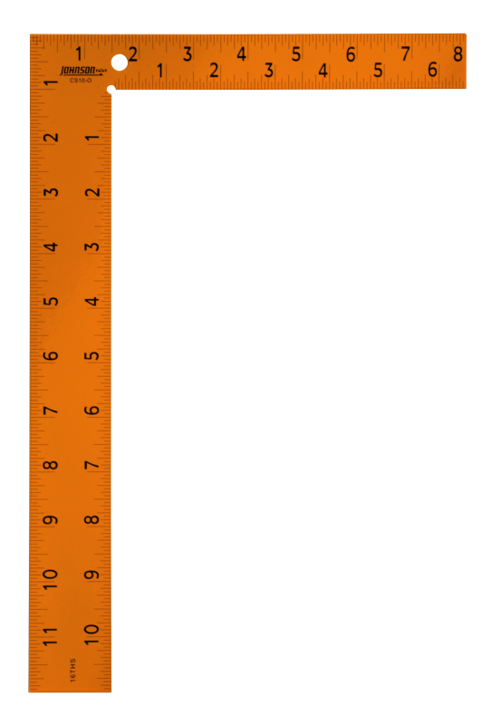 JOHNSON CS10-0 8" x 12" Easy-Read™ Steel Carpenter Square
