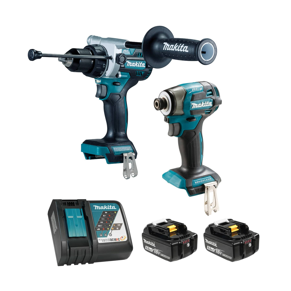 Makita DLX2516TX1 18V LXT Brushless 2 Tool 2x 5.0AH Combo Kit