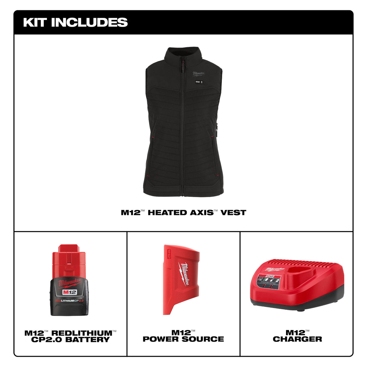 Milwaukee F300B-21 M12™ Women's Heated AXIS™ Vest