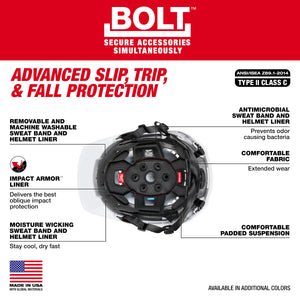 Milwaukee BOLT™ Front Brim Safety Helmet with IMPACT ARMOR™ Liner