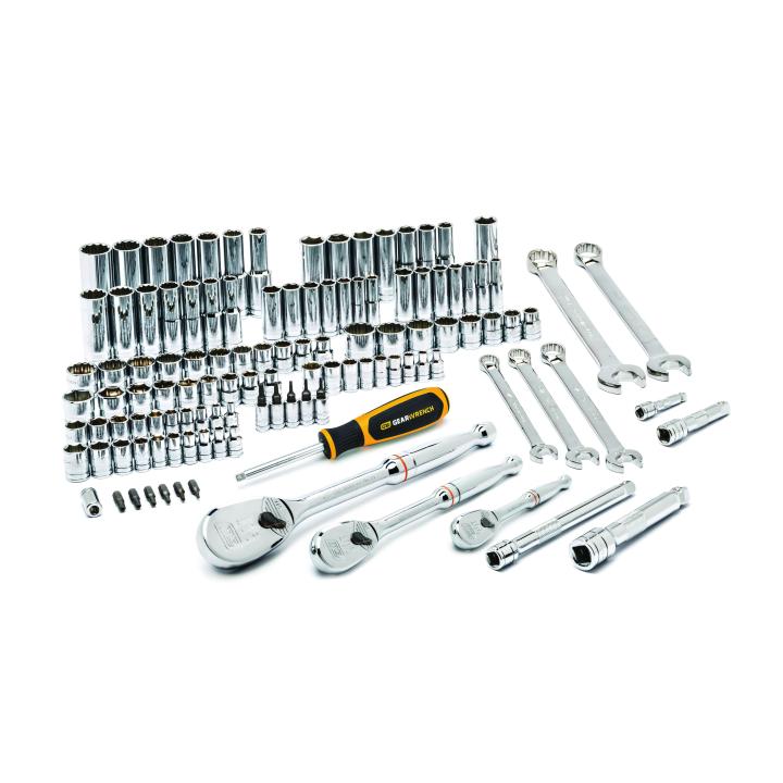 GEARWRENCH 83001D 118 Piece 1/4", 3/8" & 1/2" Drive 6 & 12 Point Standard & Deep SAE/Metric Mechanics Tool Set