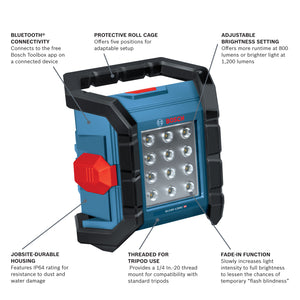 Bosch GLI18V-1200 18V Connected LED Floodlight (Bare Tool)