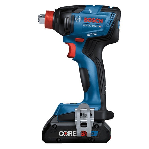 Bosch GDX18V-1860CB15 18V Connected-Ready Two-In-One 1/4 In. and 1/2 In. Bit/Socket Impact Driver/Wrench Kit with (1) CORE18V 4 Ah Advanced Power Battery