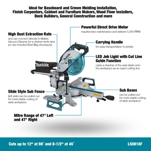 Makita LS0816F 8-1/2" Sliding Compound Mitre Saw w/LED Cut Line