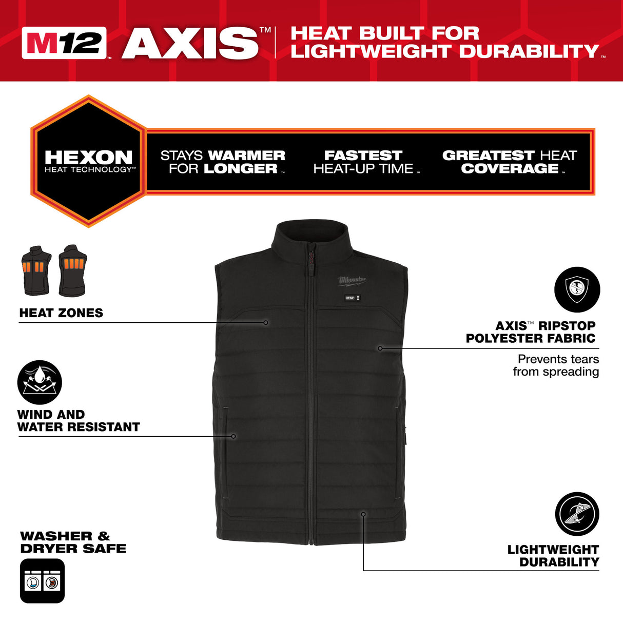 Milwaukee M300-21  M12™ Heated AXIS™ Vest