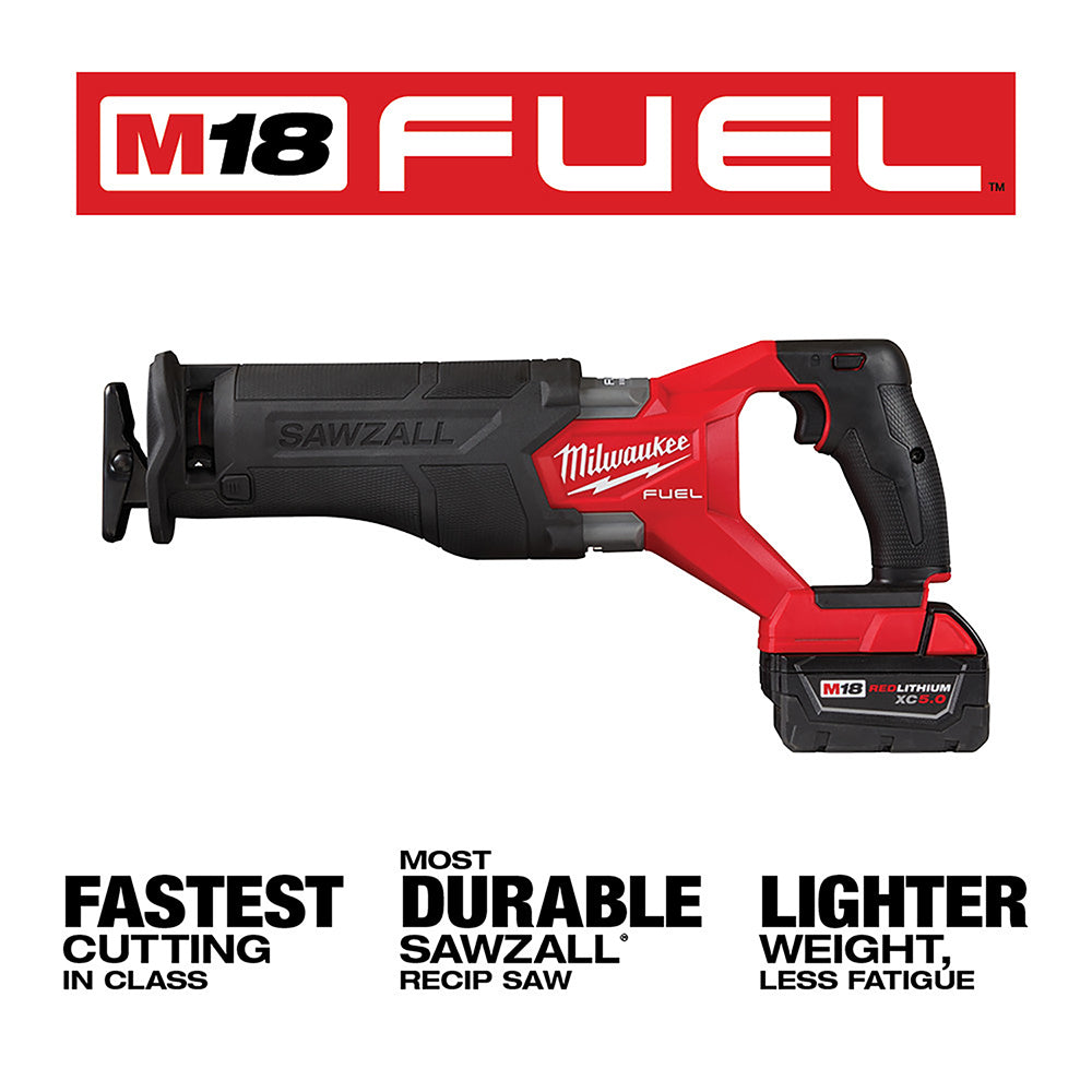 Milwaukee 2821-21F M18 FUEL Sawzall Kit With FORGE XC6.0 Battery Pack