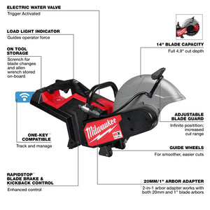 Milwaukee MXF315-0 MX FUEL™ 14" Cut-Off Saw w/ RAPIDSTOP™ (Tool Only)