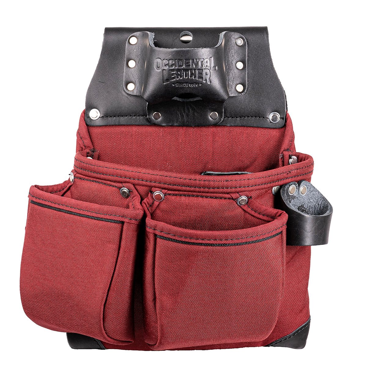 OCCIDENTAL LEATHER R8018DB OxyLights 3 Pouch Tool Bag – Red and Black