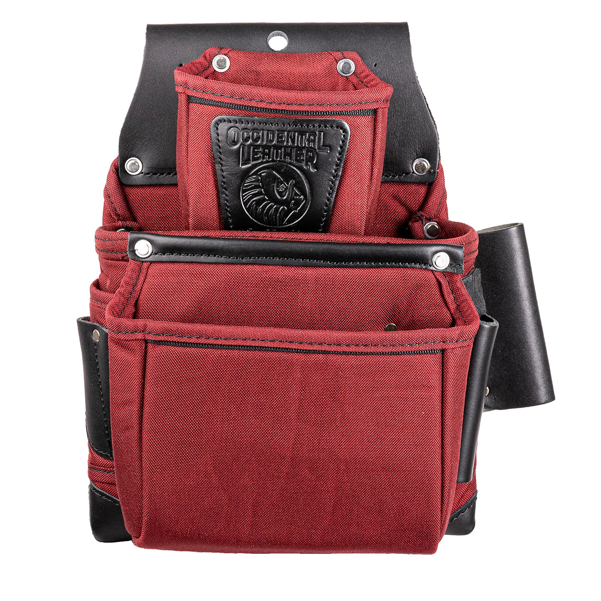 OCCIDENTAL LEATHER  R8060 OxyLights 3 Pouch Fastener Bag – Red and Black