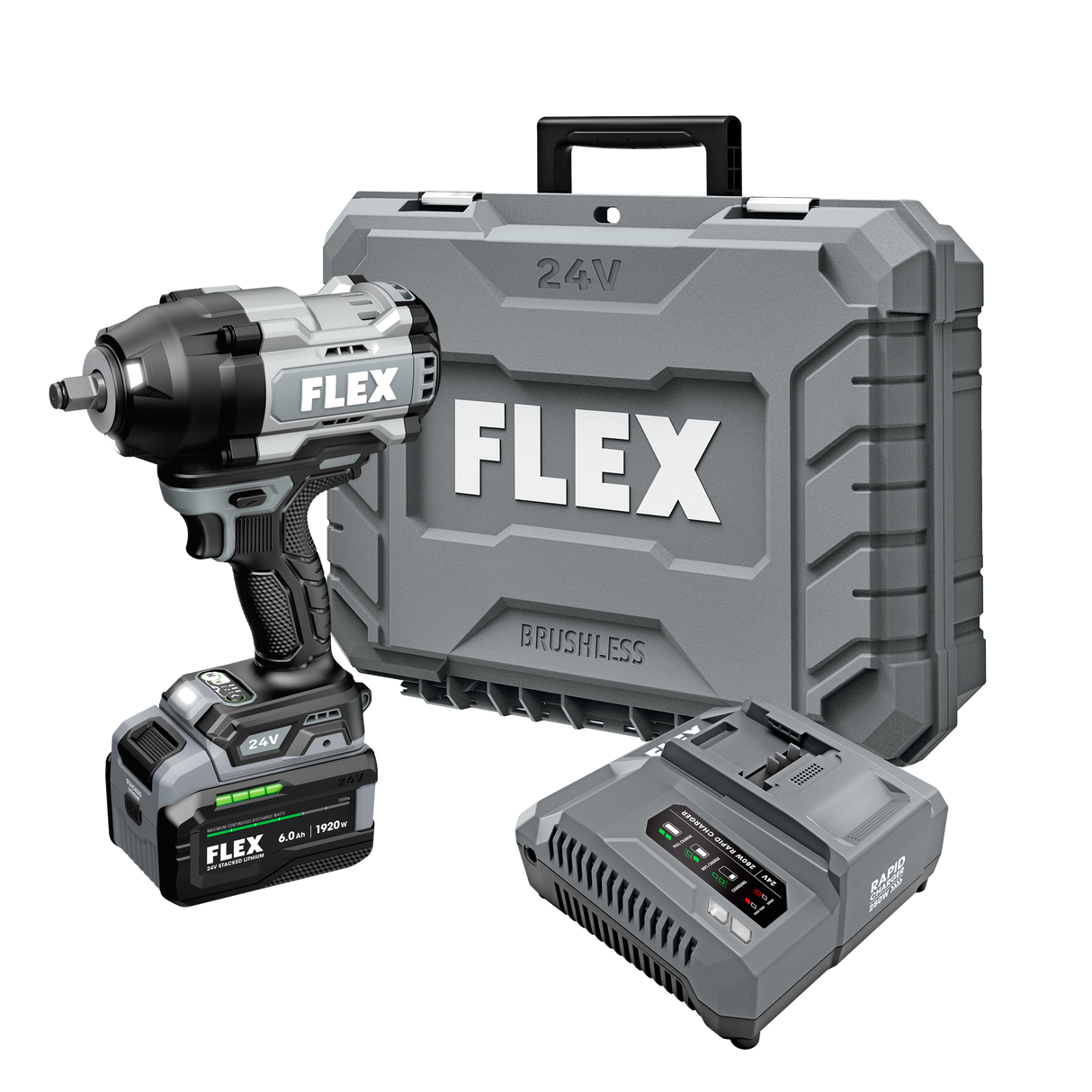 FLEX FX1472B-1C 24V 3/4" High-Torque Impact Wrench Kit