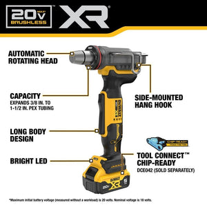 DEWALT DCE410P1 20V MAX XR 1-1/2in PEX EXPANDER KIT