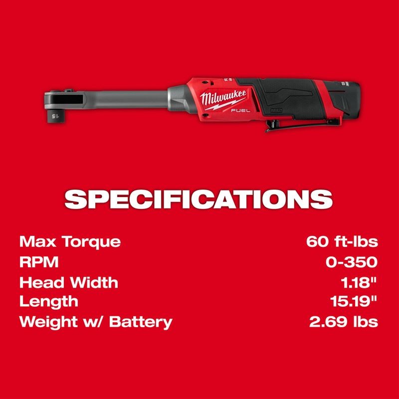 Milwaukee 3050-21 M12 FUEL INSIDER  Extended Reach Box Ratchet