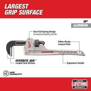 Milwaukee 48-22-7210 10in Aluminum Pipe Wrench