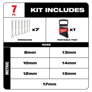 Milwaukee 48-22-9507 7pc Combination Wrench Set - Metric