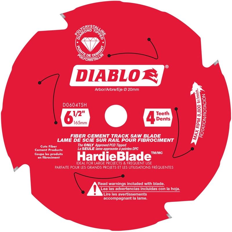 Diablo D0604TSH 6-1/2in 4-Teeth Track Saw Blade for James Hardie and Fiber Cement