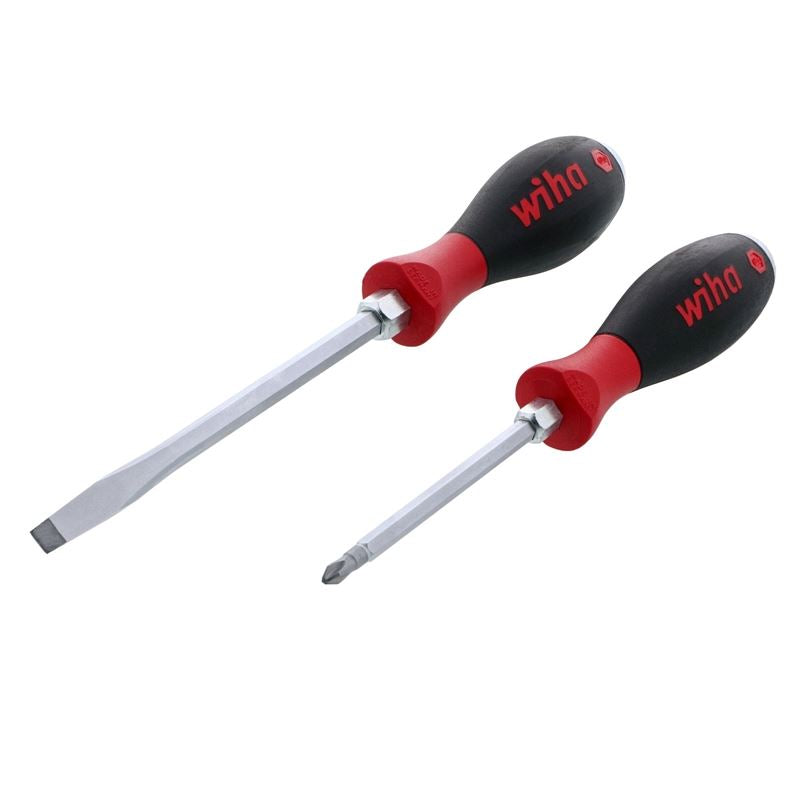 WIHA 53082 2 PIECE SOFTFINISH  HEAVY DUTY SLOTTED AND PHILLIPS SCREWDRIVER SET