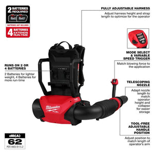 Milwaukee 3009-20 M18 FUEL Dual Battery Backpack Blower