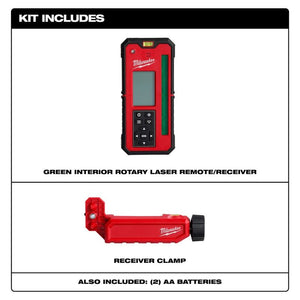 Milwaukee 3712 Green Rotary Laser Remote Control and Receiver