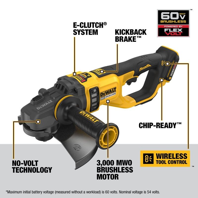 DEWALT DCG460B 60V MAX 7in - 9in Large Angle Grinder