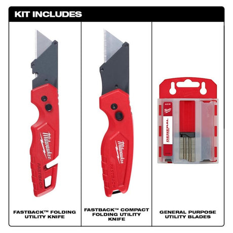 Milwaukee 48-22-1501GX FASTBACK and FASTBACK Compact Flip Utility Knife w/ 50 Blades