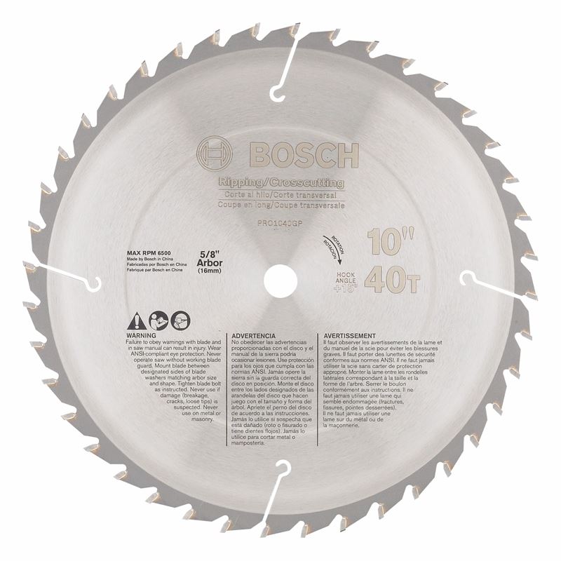 Bosch | PRO1040GP 10" 40 Tooth General-Purpose Woodworking Circular Saw Blade