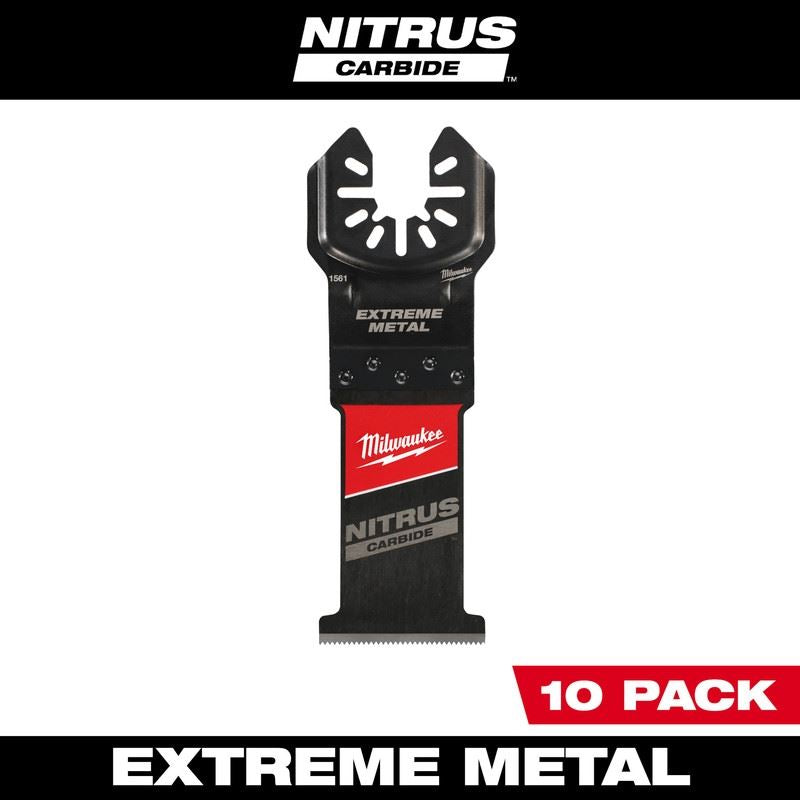 Milwaukee 49-25-1569 NITRUS CARBIDE Extreme Metal Universal Fit OPEN-LOK Multi-Tool Blade 10PK