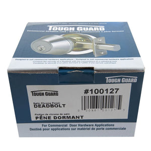 Toolway 100127 DEADBOLT SINGLE CYLINDER SATIN CHROME (COMMERCIAL)