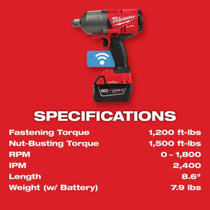 Milwaukee 2864-22R M18 FUEL w/ ONE-KEY High Torque Impact Wrench 3/4in Friction Ring Kit