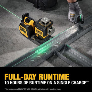 DEWALT DCLE34033D1 20V MAX XR 3 x 360 High Precision Green Laser