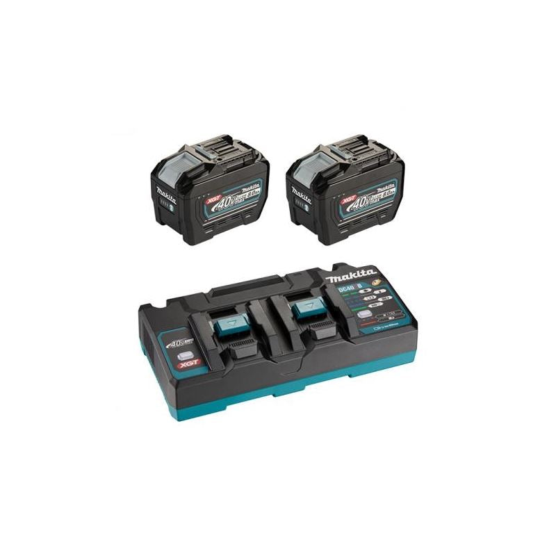 Makita T-04101 40V max XGT Dual Port Rapid Charger Starter Kit (8.0Ah x2)