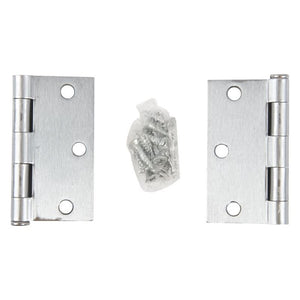 Toolway 100923 2PC DOOR HINGE 3IN X 3IN X 2MM SQUARE CORNER BRUSHED STAINLESS STEEL