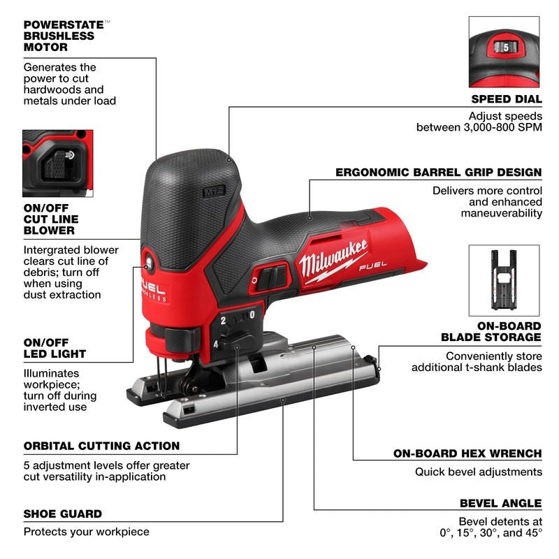 Milwaukee 2545-20 M12 FUEL Jig Saw