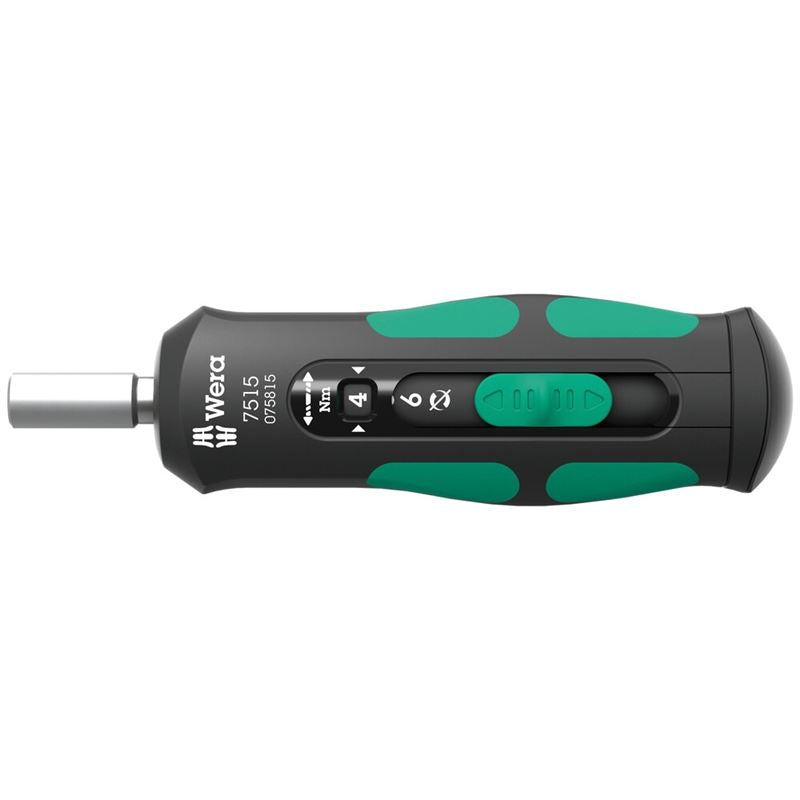 Wera 05075815001 7515 Kraftform Safe-Torque Speed Torque screwdriver, 2-6 Nm, 1/4in x 2.0 Nm x 3.0 Nm x 4.0 Nm x 5.0 Nm x 6.0 Nm x 147.5 mm