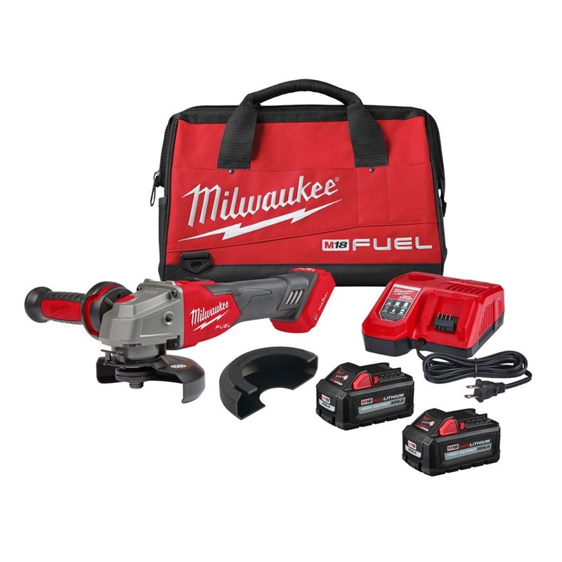 Milwaukee 2883 M18 FUEL 4-1/2in/ 5in Braking Grinder w/ ONE-KEY Slide Switch, Lock-On