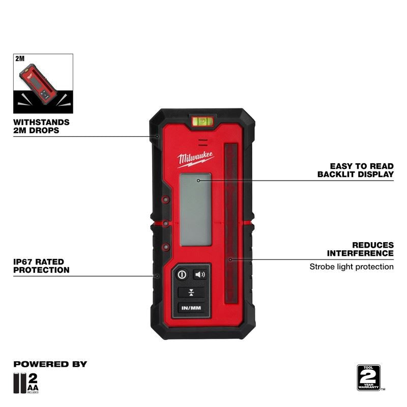 Milwaukee Red Exterior Rotary Laser Receiver