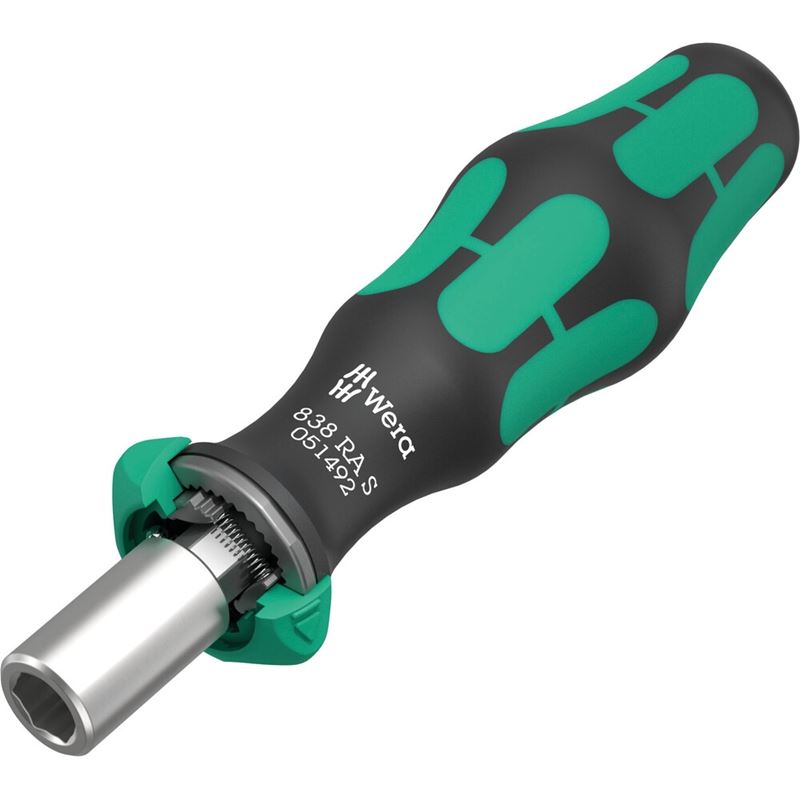 Wera 05051492001 838 RA S Bitholding screwdriver with ratchet functionality, 1/4in, 1/4in x 102 mm