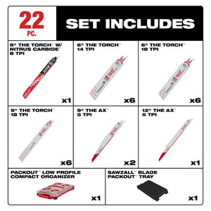 Milwaukee 49-22-5640 22PC SAWZALL Blade PACKOUT Kit