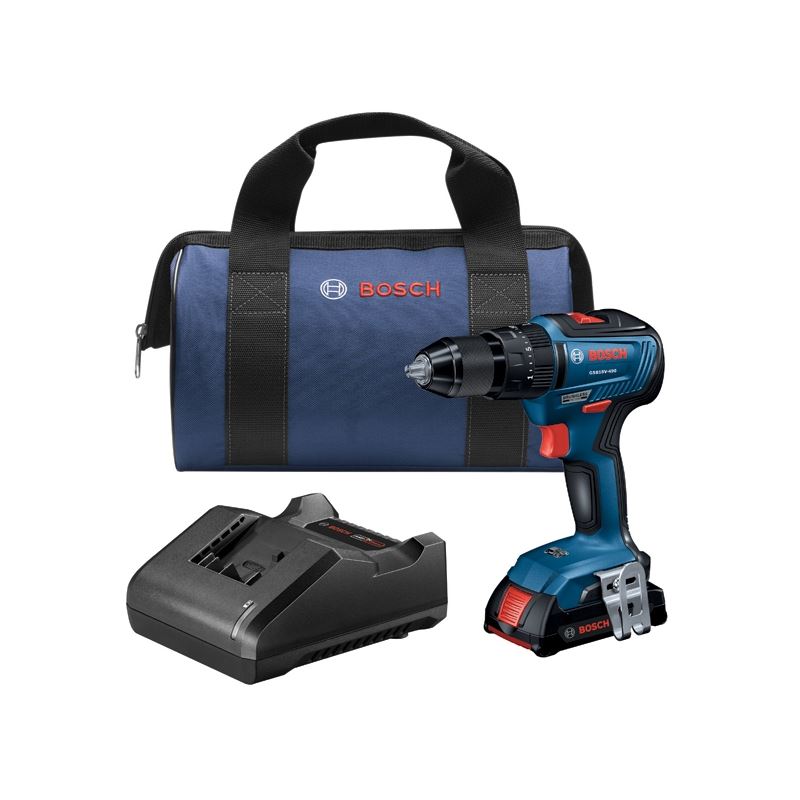 Bosch GSB18V-490B12 18V EC Brushless 1/2 In. Hammer Drill/Driver Kit with (1) 2 Ah Standard Power Battery