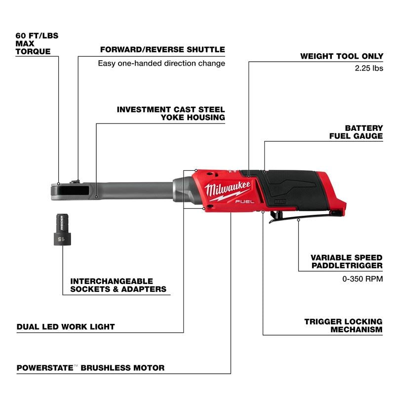 Milwaukee 3050-20 M12 FUEL INSIDER Extended Reach Box Ratchet