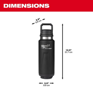 Milwaukee 48-22-8397B PACKOUT  36oz Insulated Bottle with Chug Lid - Black