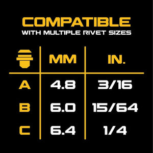 DEWALT DCF414GE2 20V MAX XR BRUSHLESS CORDLESS 1/4in RIVET TOOL KIT WITH DEWALT POWERSTACK