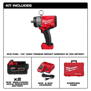 Milwaukee 2966-22 M18 FUEL 1/2in High Torque Impact Wrench w/ Pin Detent Kit