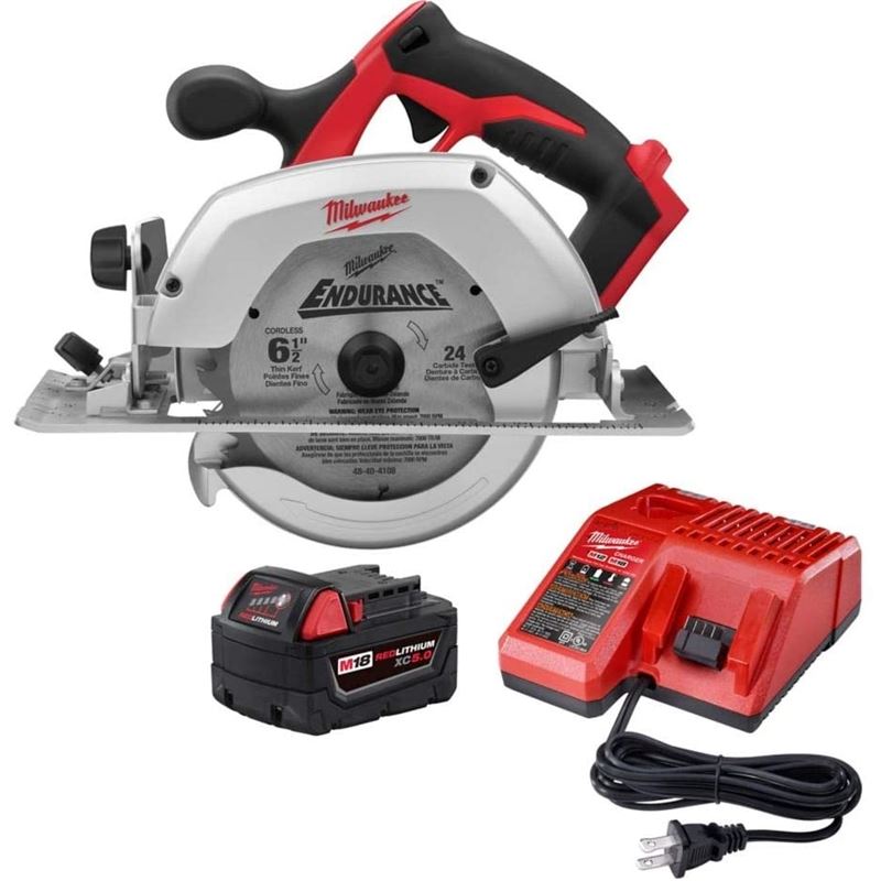 Milwaukee 2630-21P M18 6-1/2 in Circular Saw w/ XC 5.0Ah Battery  Charger