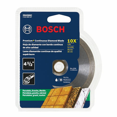 Bosch | DB4566C 4-1/2 In. Premium Plus Continuous Rim Diamond Blade for Clean Cuts